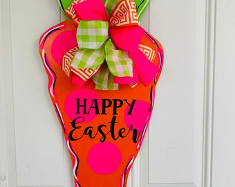 Easter door hanger, carrot door hanger, Easter wreath