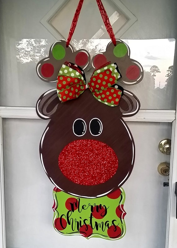 Holiday Time Christmas Decor Rudolph The Red Nose Reindeer 10 Rudolph Door Hanger KX607351