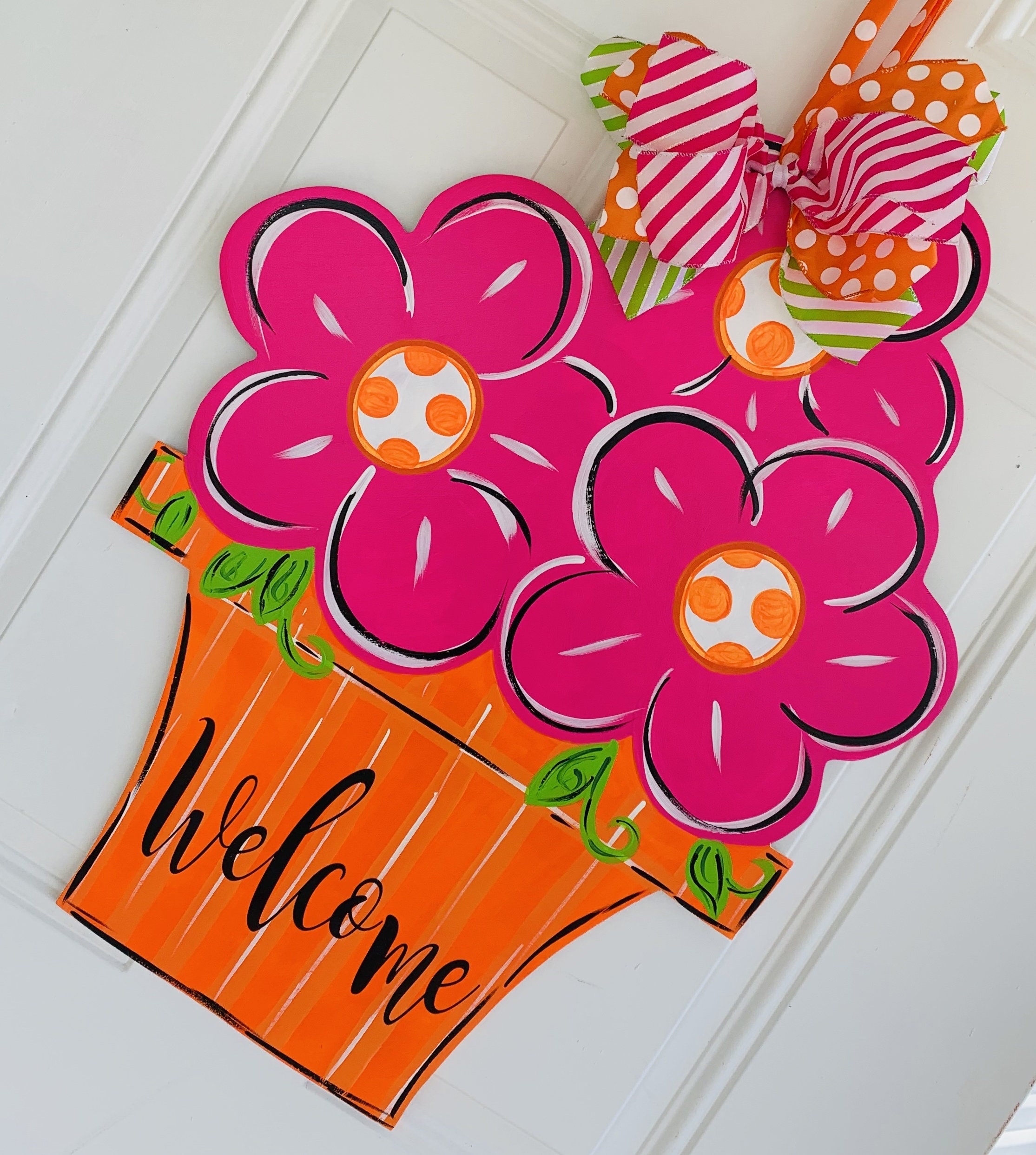 Spring Door Hanger Flower Door Hanger Door Hanger Etsy UK
