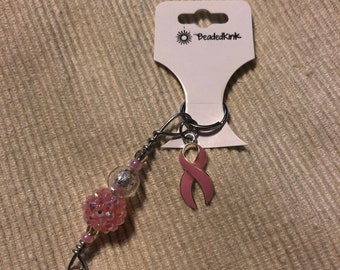 Breast cancer awareness zipper pull