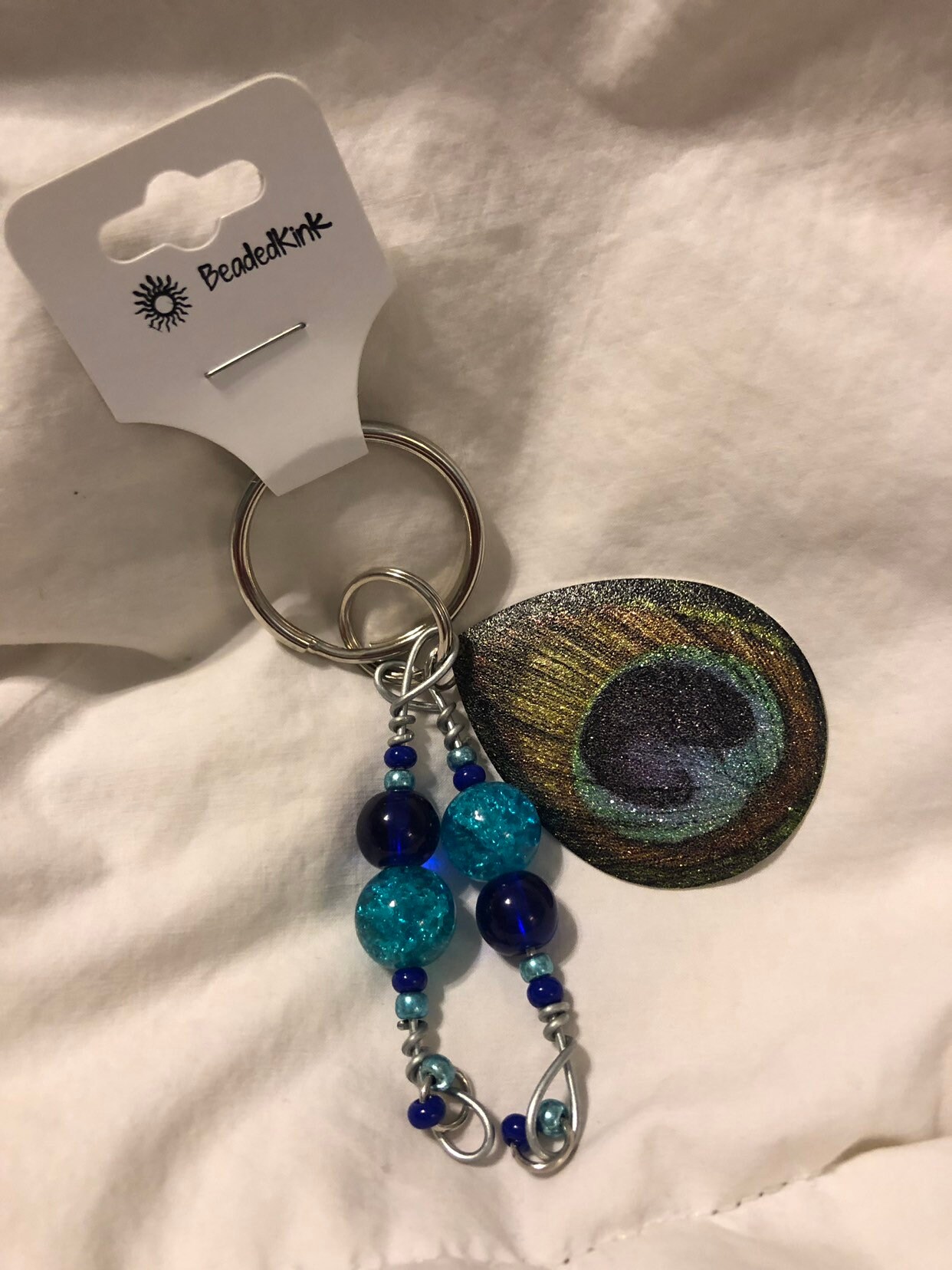 Peacock feather deals keyring