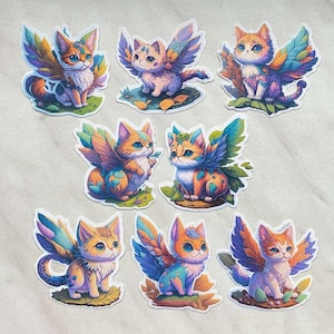 Fairy Cat Stickers | Mystical Feline Stickers | Gifts for Cat Lovers | Gift for Fairy Lovers | Cute Waterproof Stickers