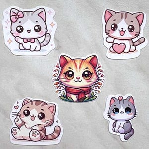 Stickers chat mignon | Cadeaux pour les amoureux des chats | Autocollants imperméables