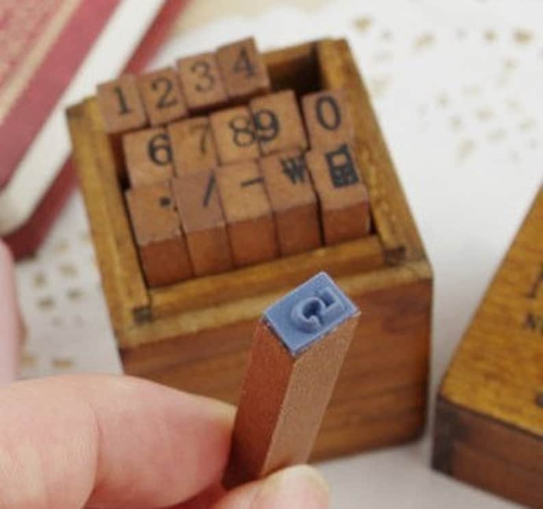 15pcs Number Stamps Wooden Rubber Stamp Set Rubber Stamp Etsy