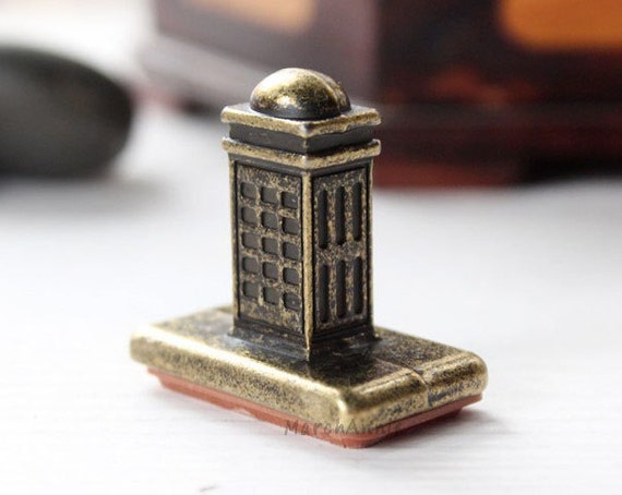 UK phonebooth stamp - Iron stamp -Vintage Stamp - Travel Stamp