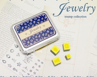 Freeshipping DIY Jewelry Stamps - Rubber Stamps - Tin Box Stamp Set - 26pcs