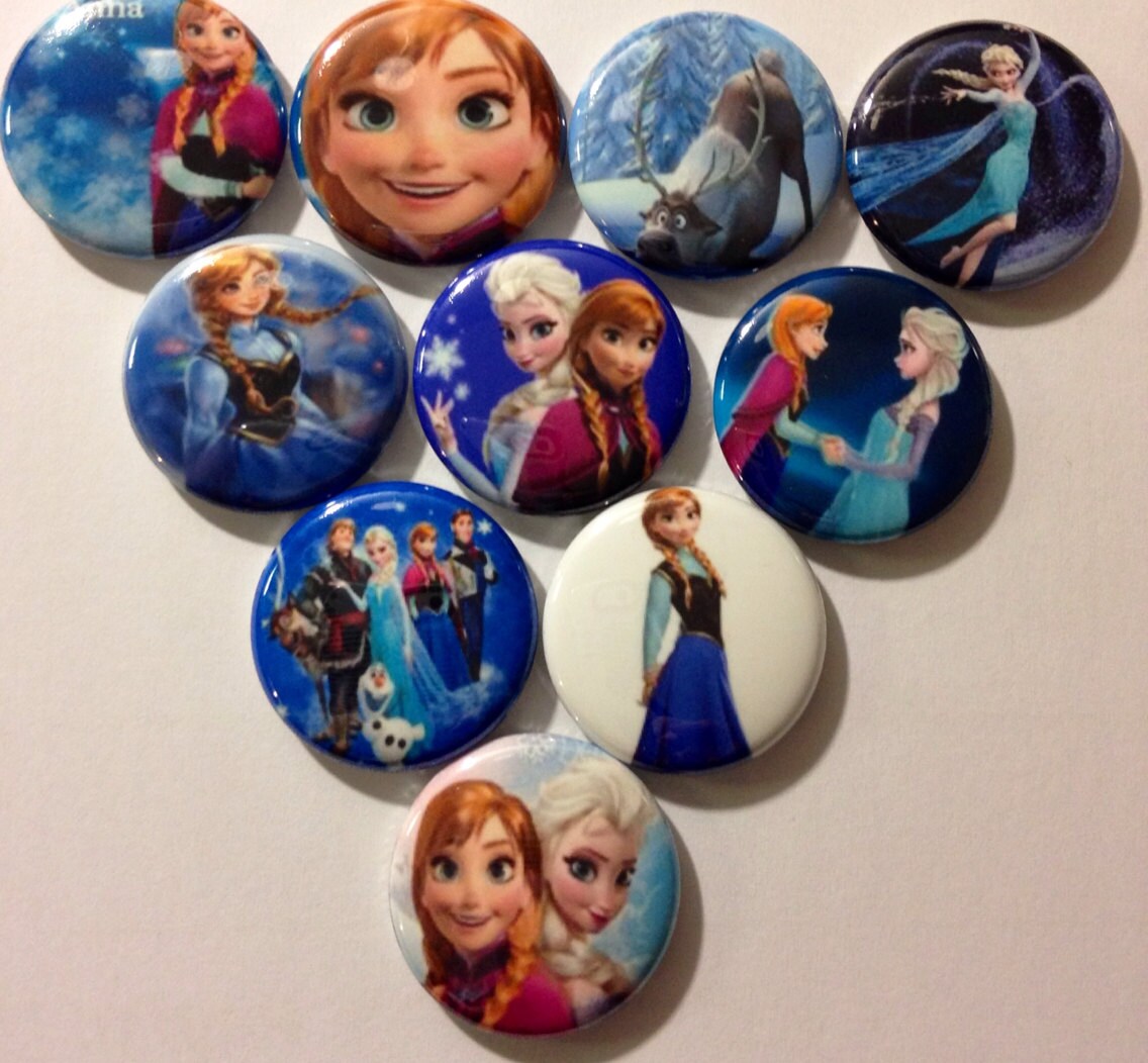 Frozen Princess buttons pins pinbacks 1 inch Set of Etsy