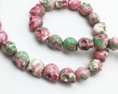 1 Full Strand 13x10mm Howlite Skull Beads ,Gothic Skull Sugar,Wholesale Beads