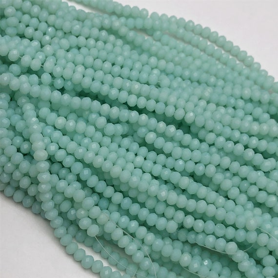 4mm Rondelle Beads, Faceted Crystal Beads, Spacer Beads for
