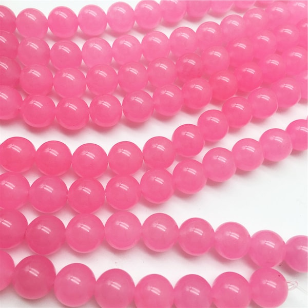 Dark Pink Jade Round Beads ,Gemstone Loose Beads 8mm 10mm
