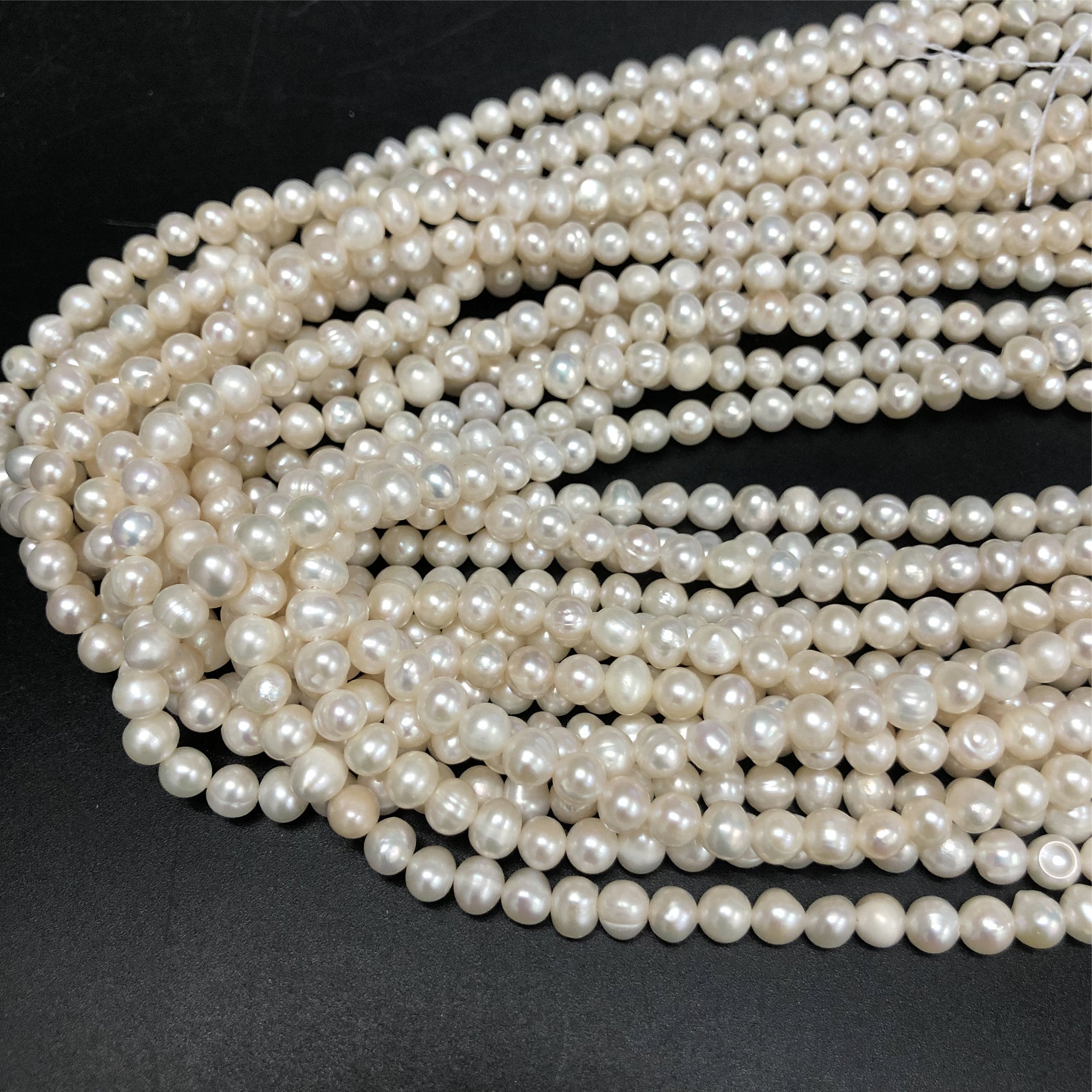 3-4mm AA+ Natural White Potato Button Seed Freshwater Pearl Beads Natural  White Pearls Natural Genuine Freshwater Small Tiny Pearl PB1226