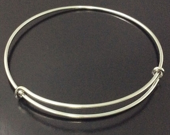 Inspired Adjustable Bangles , Charm Bangle- Jewelry Supplies Beads and Craft supplies Jewelry Making   Rhodium plating