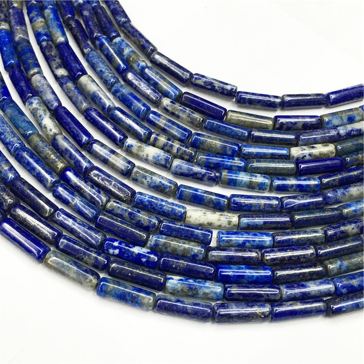 Lapis Lazuli Twist Tube Beads 13 inch 27 pieces – The Bead Traders