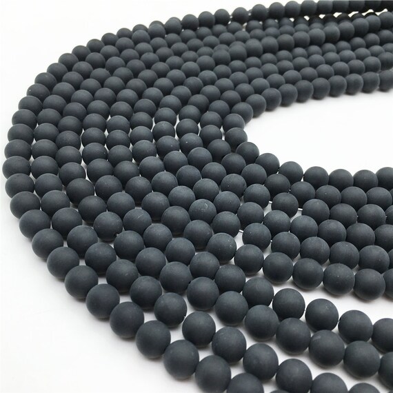 Perles De Pierre De Lave 8mm - 1 Brin (~50 Pièces) - Pour Bijoux DIY, Aromathérapie, Décoration