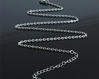 2.5mmx50cm Stainless Steel Chain,Stainless Chain ,316L Stainless Steel ,Highly Polished,With 7cm extension