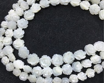 10pcs Mother Of Pearl Flower Beads ,Flower Beads , Pearl Flower jewellery 8mm 10mm 12mm