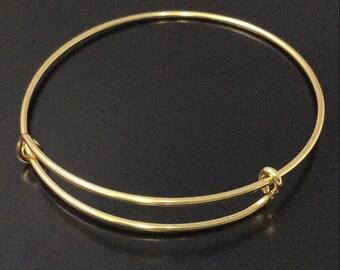 Inspired Adjustable Bangles , Charm Bangle- Jewelry Supplies Beads and Craft supplies Jewelry Making  Rose Gold  plating