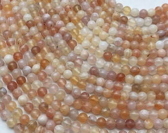 Natural Round Matte Botswana Agate Beads Stone Loose Beads For Jewelry Making