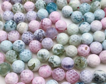 10mm Multicolor Agate Faceted Beads , Gemstone Loose Beads ,Full Strand