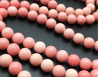 20pcs 10mm Pink Coral Round Beads ,Coral Resin Jewelry Supplies