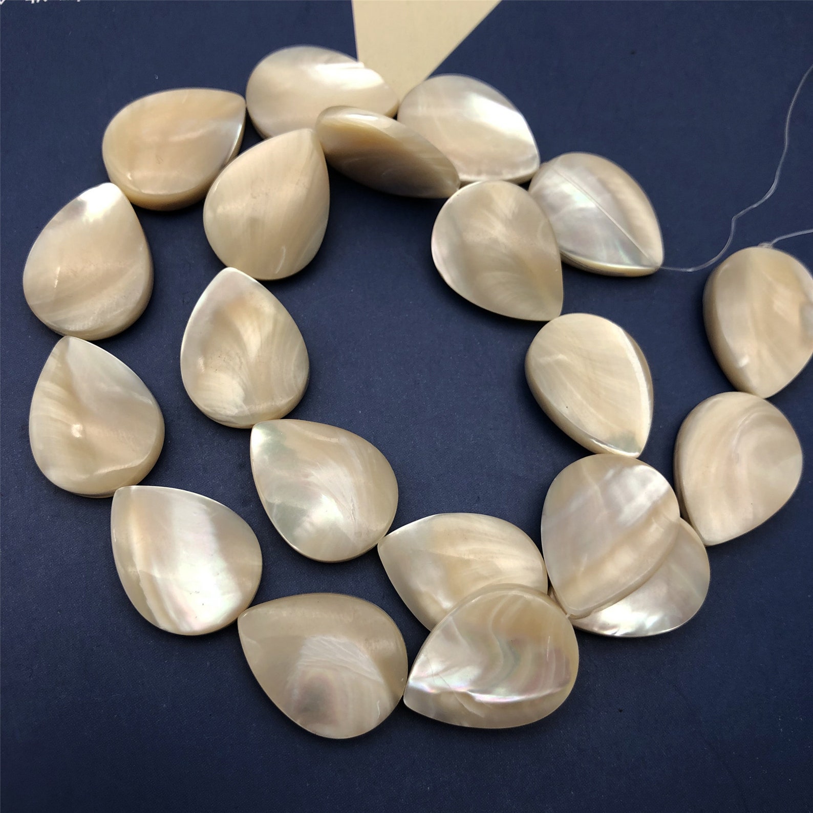 13x18mm Mother of Pearl Teardrop Beads yellow Pearl Spacer Etsy