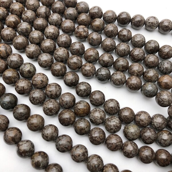 Brown Snowflake Jasper Round Beads ,6mm 8mm 10mm Bulk Gemstone Beads