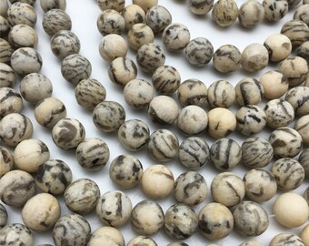 Matte Graphic Feldspar Round Beads,6mm/8mm/10mm Gemstone Loose Beads ,Full Strand