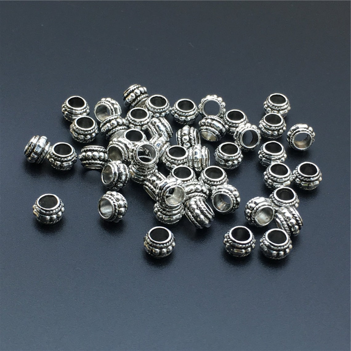 Bulk 50pcs Tibetan Beads Large Hole Beadsspacer Etsy