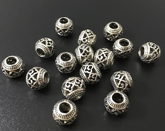12x18mm Beads Carved Tibetan Silver Dangle Earrings Fashion Jewelery Charm Beads