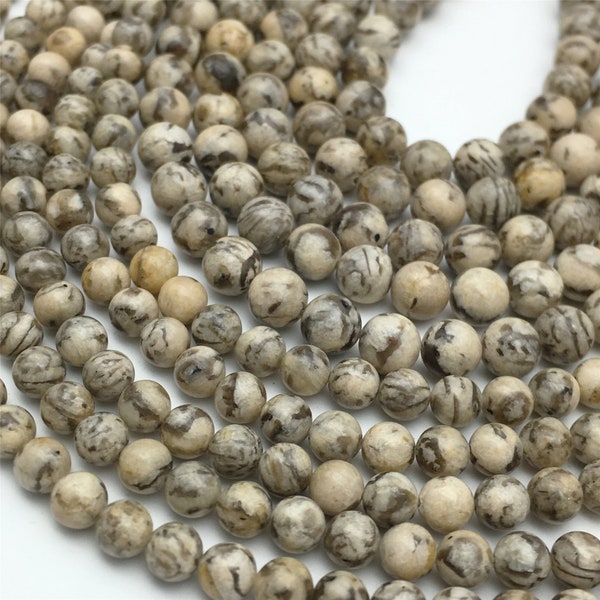 Graphic Feldspar Round Beads,6mm/8mm/10mm Gemstone Loose Beads ,Full Strand