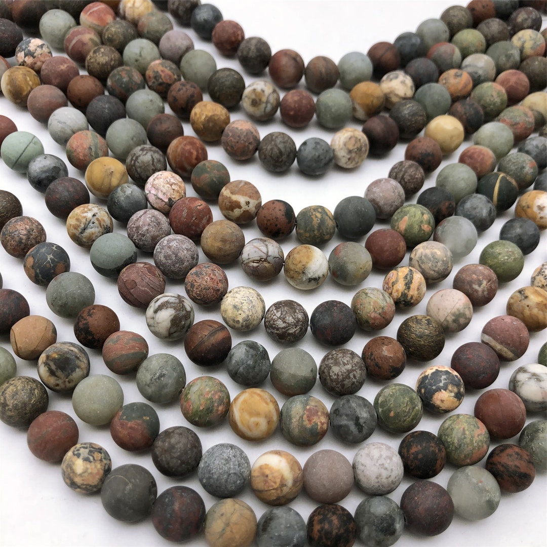 10mm Matte Mixed Gemstone Round Beads jewelry Findings Etsy