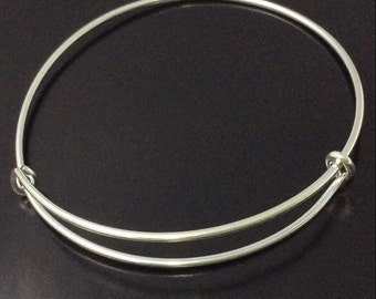 Inspired Adjustable Bangles , Charm Bangle- Jewelry Supplies Beads and Craft supplies Jewelry Making   Silver plating