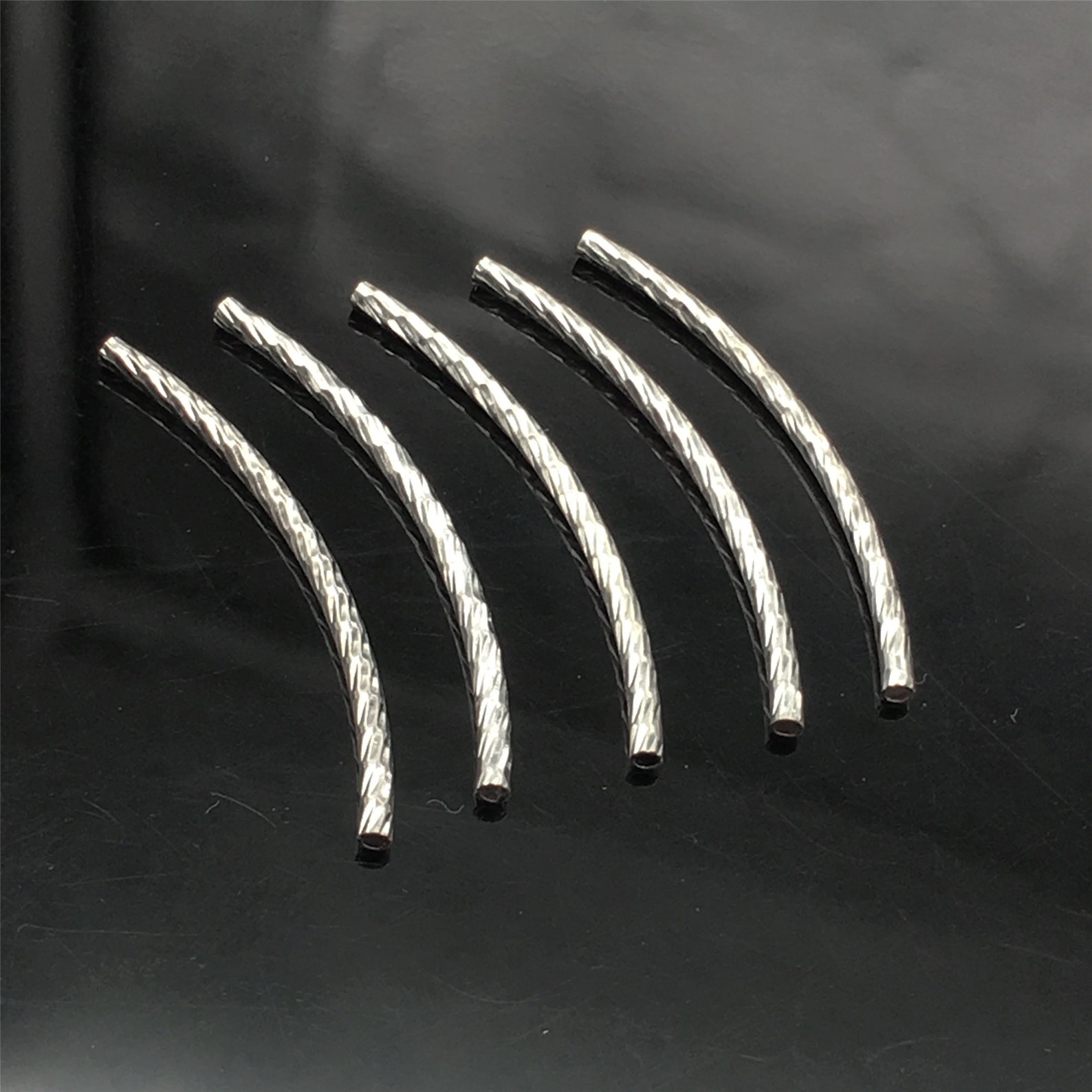 30pcs Brass Curved Tube Spacer Beads gold / Silver Metal Etsy