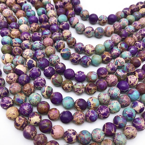 Purple Sea Sediment Jasper Round Beads ,Gemstone Loose Beads 4mm 6mm 8mm 10mm