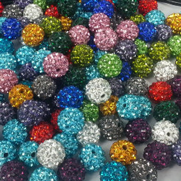 200 PCS X 10 MM Perles en cristal disco boules à prix spécial de muti couleurs