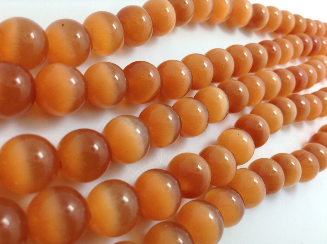 Orange Cat Eye Beads gemstone Loose Beads 8mm 10mm Etsy