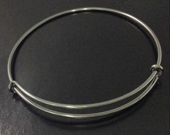 Inspired Adjustable Bangles , Charm Bangle- Jewelry Supplies Beads and Craft supplies Jewelry Making  Gunmetal  plating