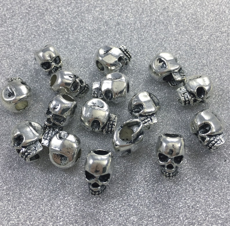 Bulk 50pcs Antique Silver Skull Beads Sugar Skull Beads 10 Mm - Etsy