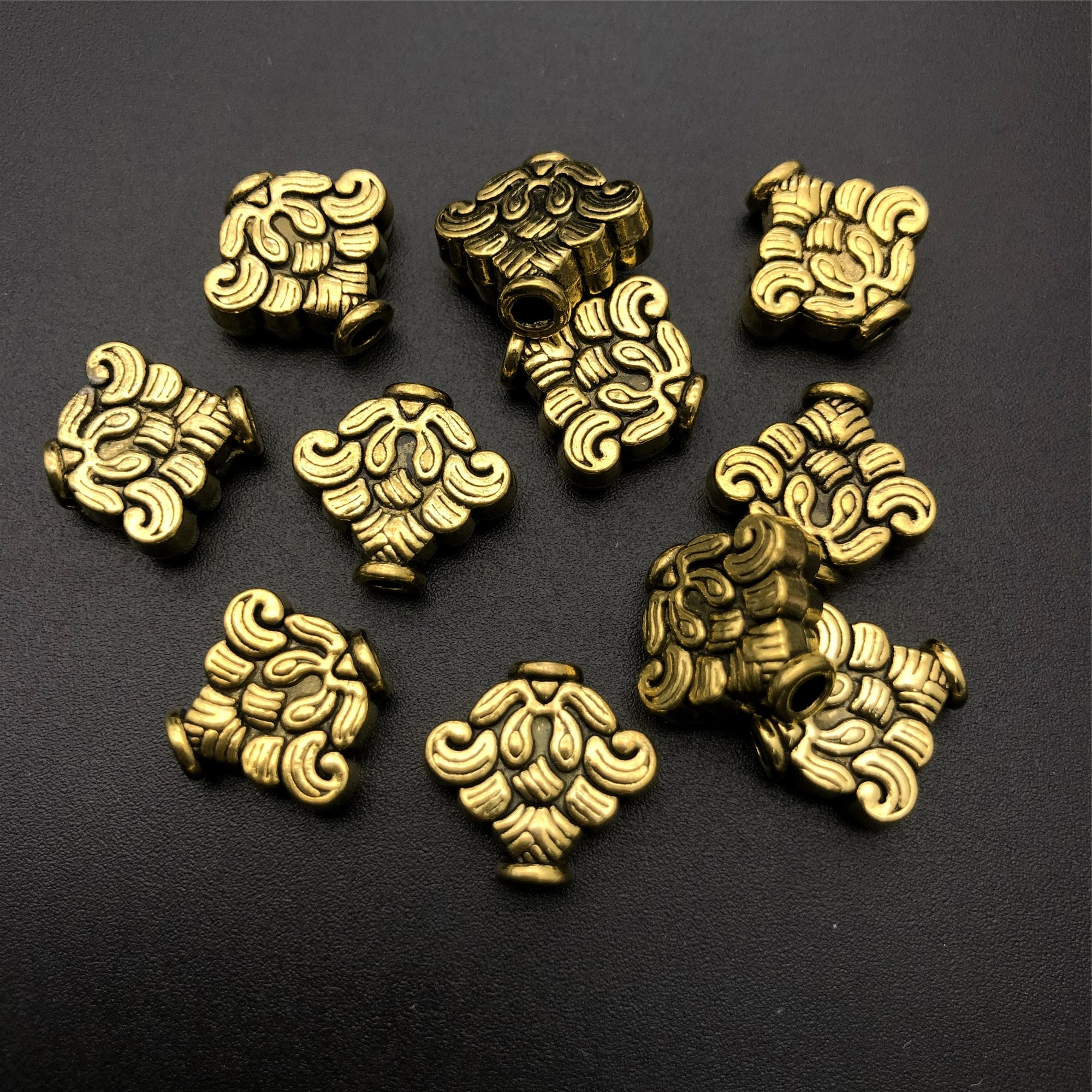 Doubleside Lotus Charms 24K Gold Beads for Bracelets Custom Jewerlry Making  Personalized Chery Fox Lotus Bell Orchid Smiley 