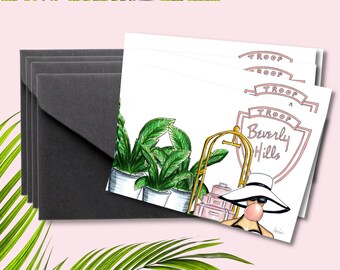 5x7 Notecard Set of 8 | Bubblegum Babe | Palm Springs | Beverly Hills | Troop Beverly Hills | Bachelorette Party | Allie Nicole