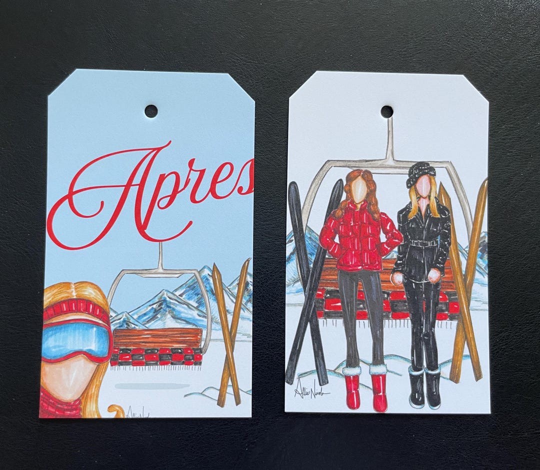 Hand-illustrated Apres Ski Gift Tag Set – Holiday Packaging - Etsy