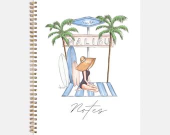Malibu Beach Notebook Softcover Spiral 8.5 x 11