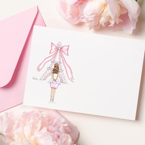 5x7 La Vie En Rose Notecards (Set of 10), Gifts for Her, Hand Illustrated Stationery, Allie Nicole Paperie