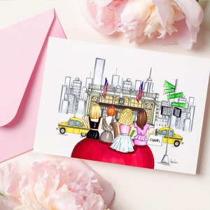 5 x 7 cartes de correspondance Big Apple Babes (lot de 10), cadeaux pour elle, papeterie illustrée à la main, Allie Nicole Paperie