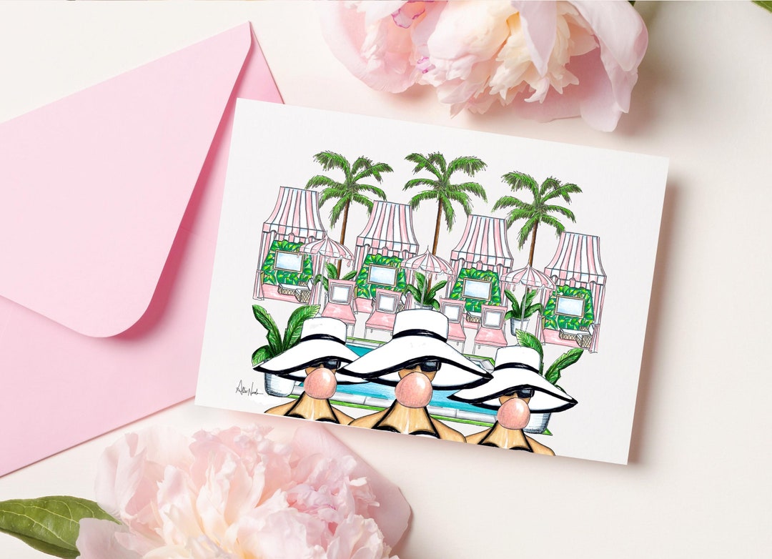 Pool Side Notes.notebook Poolside Notecards, Hand Illustrated Stationery, Set of 10 - Etsy