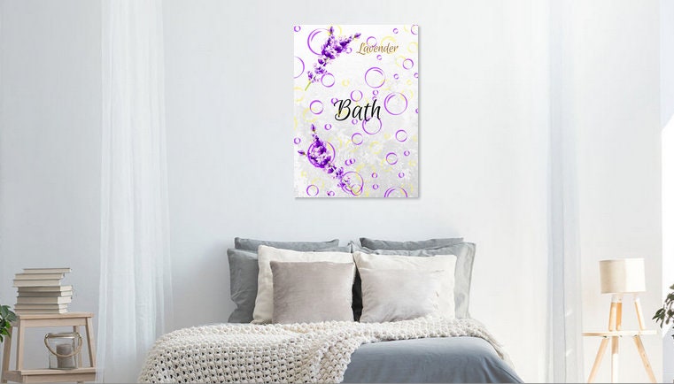 Impresión de lavanda baño de lavanda de arte de pared | Etsy