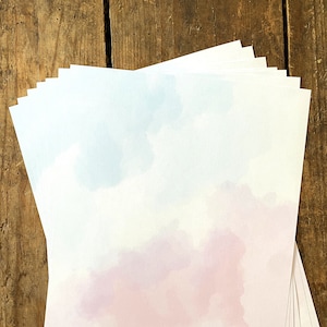 Briefpapier Pastellwolken DIN A4 beidseitig bedruckt in qualitativem 120g Papier Bild 1