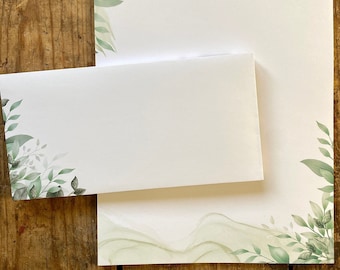 Letter Paper Leaves Dream DIN A4 I Set of Letter Paper/Envelopes