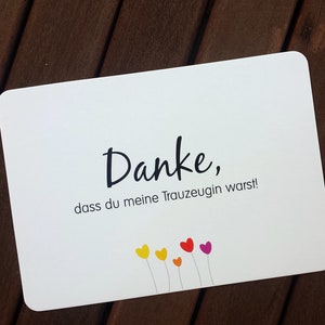 Karte "Danke, dass du meine Trauzeugin warst!"