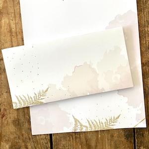 Writing paper gold fern DIN A4 I set of writing paper/envelopes image 1